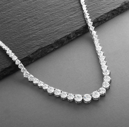 Graduated Cubic Zirconia Tennis Necklace