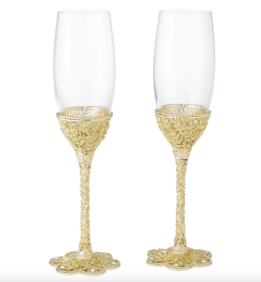 Gold Florence Flute Set of 2 by Olivia Riegel