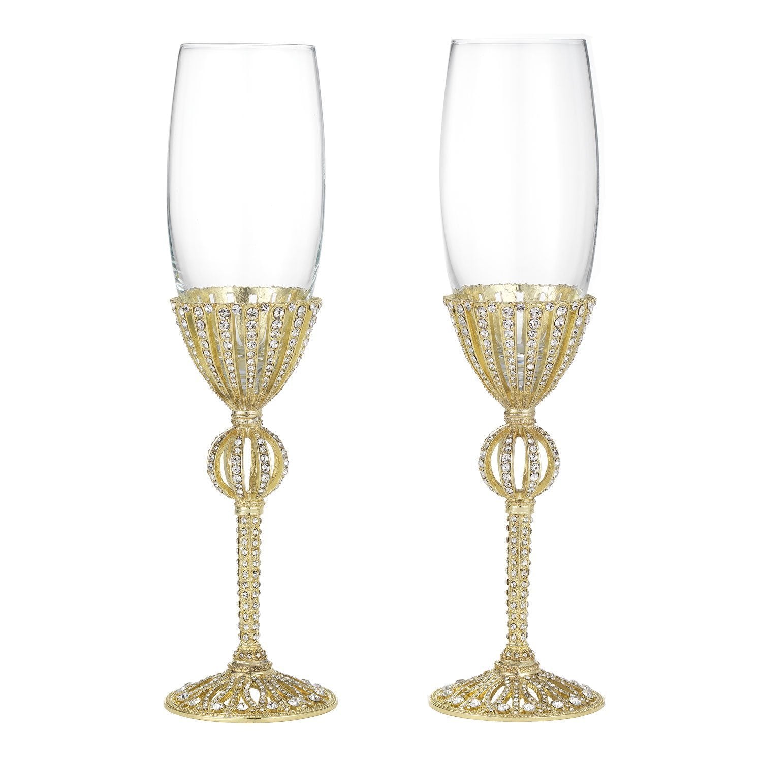 Gold Emerson Flute Glasses Set of 2 by Olivia Riegel